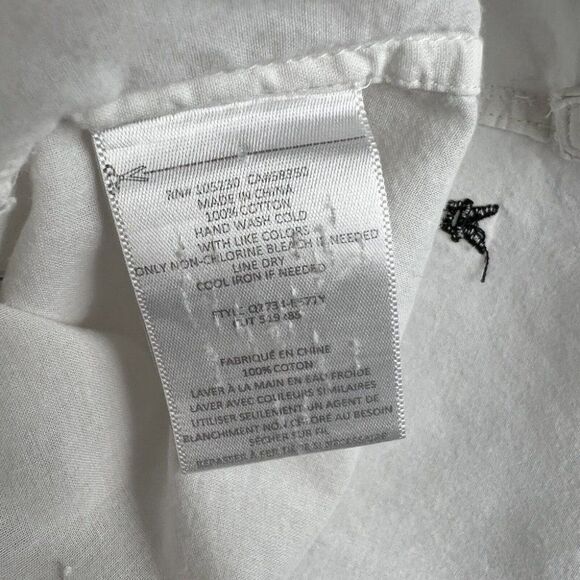 Equipment Shirt S Womens White Paris Eiffel Tower Button Front Leema Embroidered - Picture 6 of 7